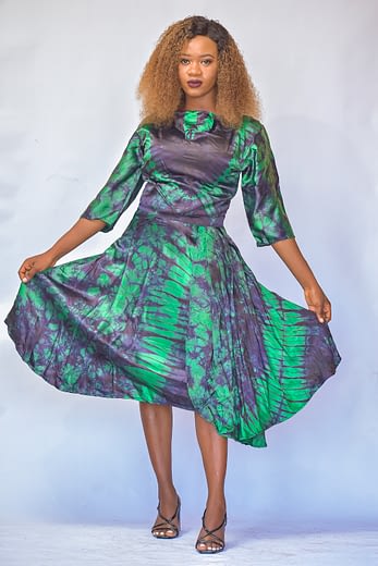 puff sleeve dress purple